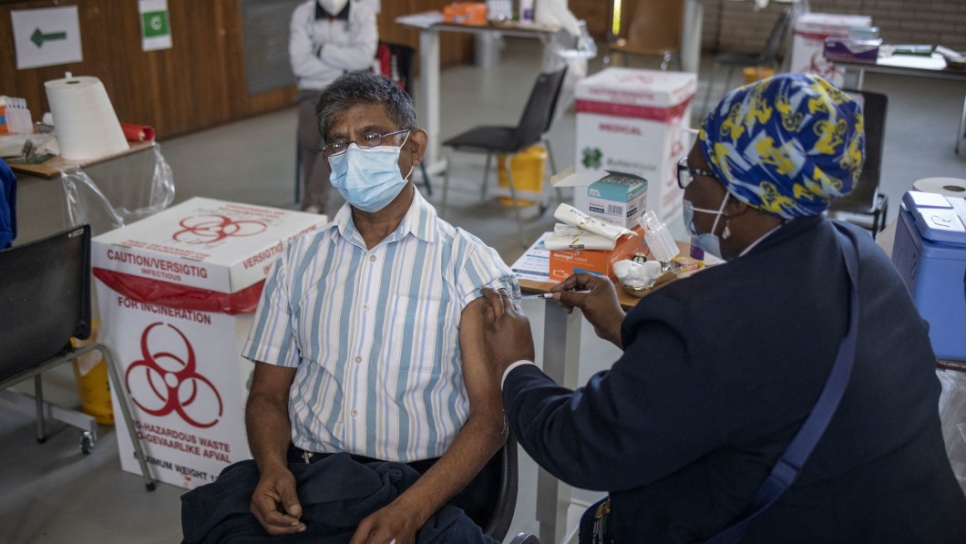 Get vaccinated: Only 2% of Africa's population is fully vaccinated.  This guy is one of the few who got the much-needed drops.