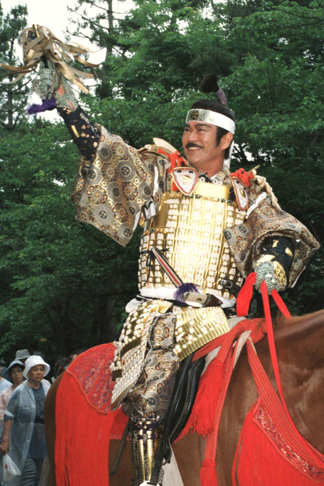 Japanese actor Sonny Siba on horseback in June 1998 in Kansawa, west of Tokyo.