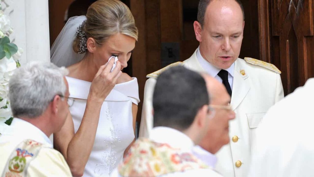 Why did Princess Charlene cry on her wedding day?