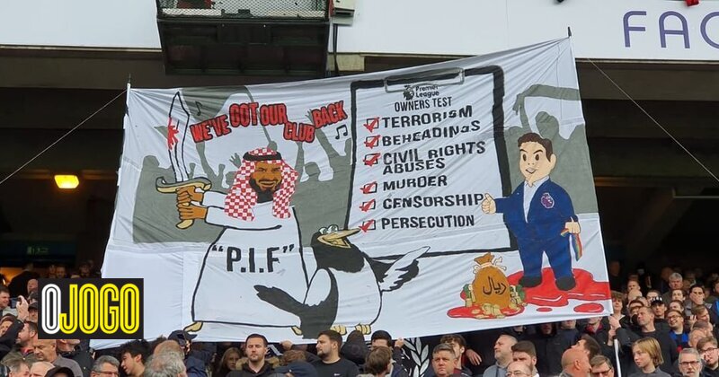 A banner raised by Crystal Palace supporters in Newcastle has been investigated by the police