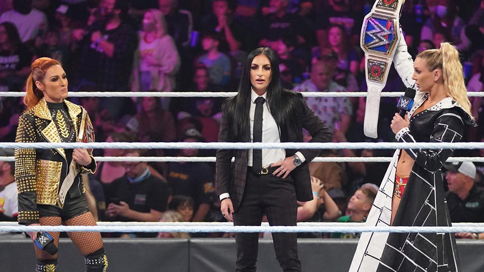 WWE Edita Charlotte Flair and Becky Lynch cross section