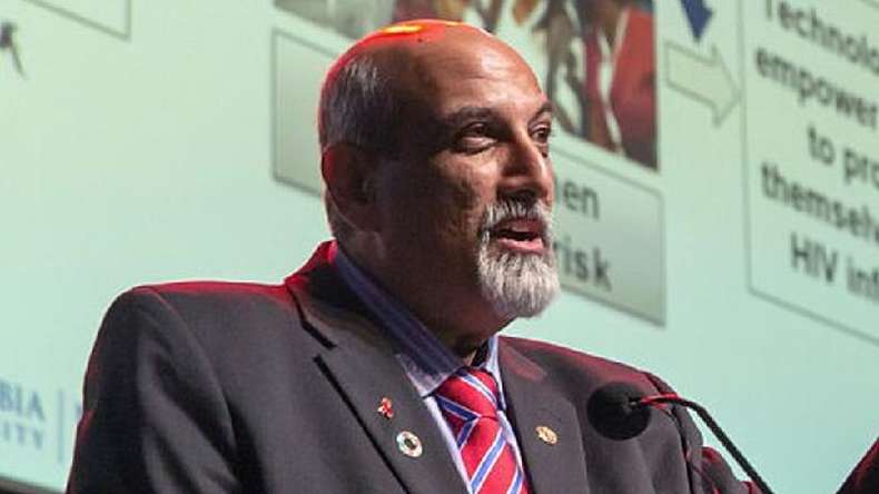 South African scientist Professor Salem Abdul Karim giving a speech in Durban on July 19, 2016