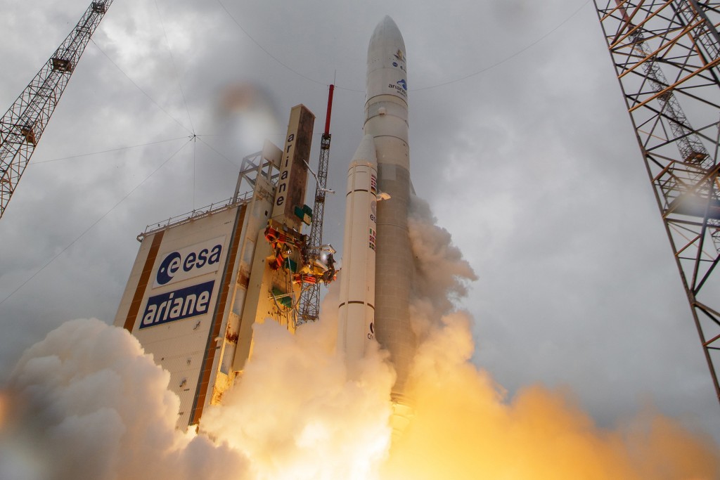 The James Webb Space Telescope is launched with an Ariane 5 rocket from Arianespace at the Guyana Space Center in Kourou, French Guiana on December 25, 2021.