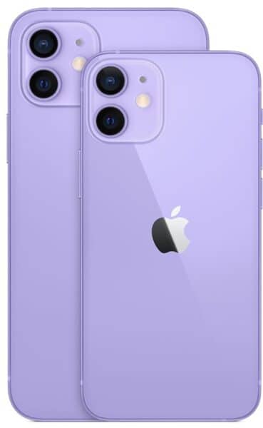 iPhone 12 mini and 12 purple