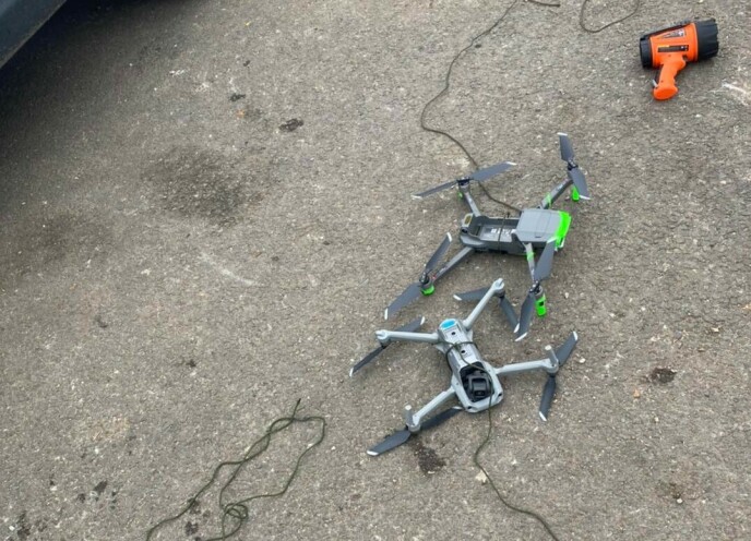 Sausage drone: With a long rope and a 60-gram sausage piece attached at the end, the team was able to lure Millie away from the dangerous swampy area and into safe land.  Photo: Denmead Drone Search and Rescue