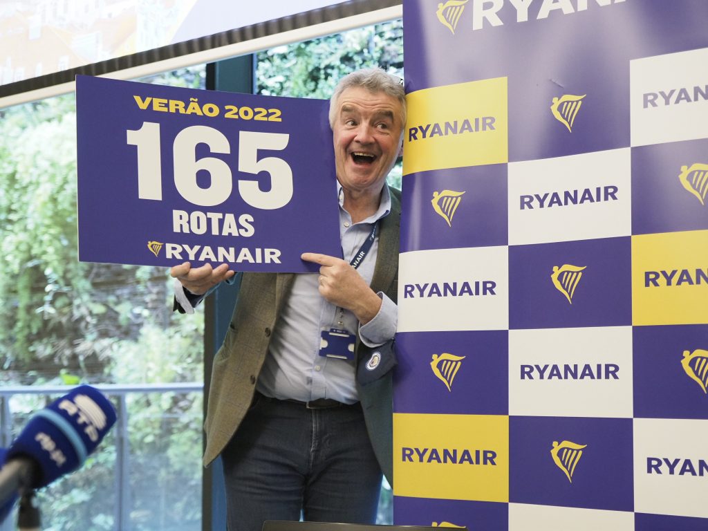 Ryanair has announced 165 routes in Portugal, where it expects to reach pre-virus levels this summer