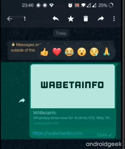 Whatsapp beta 2.22.8.3 already brings feedback on messages 3