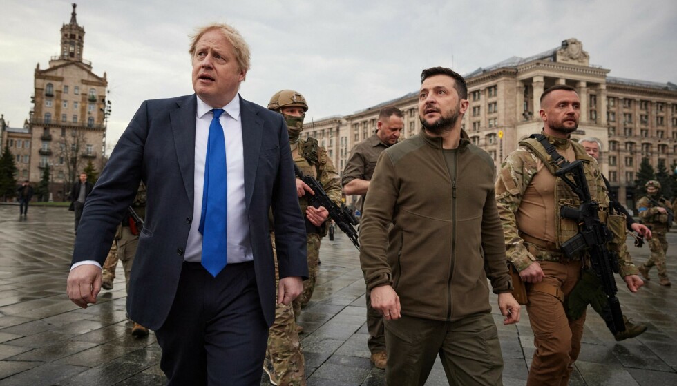 More normal: This weekend, British Prime Minister Boris Johnson visited the Ukrainian capital, Kyiv, and Ukrainian President Volodymyr Zelensky.  Photo: AFP/NTB