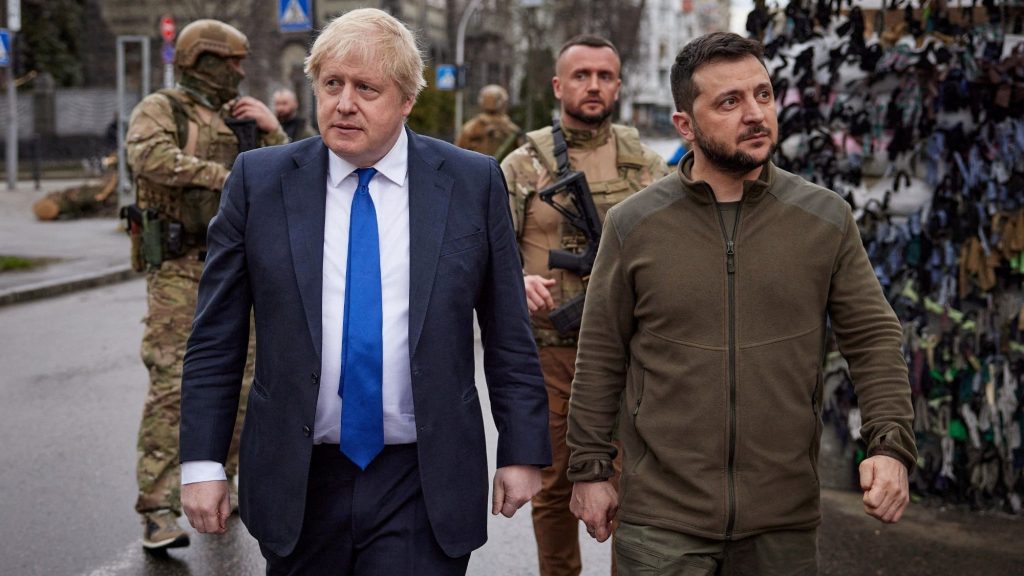 Ukraine, Boris Johnson |  Here Boris Johnson is shown around Kyiv