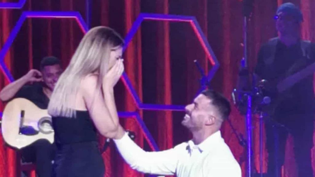 Marco Costa asked his girlfriend to marry him at a concert at the Colosseum