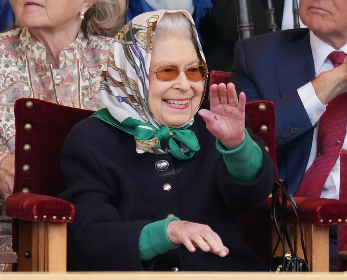 Rejoicing: The Queen applauded and cheered the knights during the horse show.  Photo: Trip / Backgrid UK / NTB