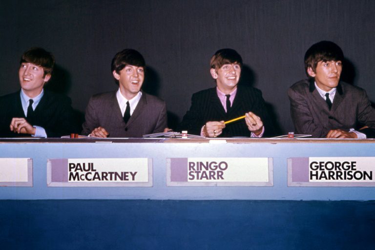 (lr) John Lennon, Paul McCartney, Ringo Starr and George Harrison in London in 1964 with the Beatles
