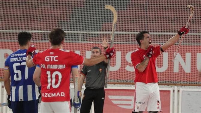 Ball - Benfica throws himself in the referee match against FC Porto (roller hockey)
