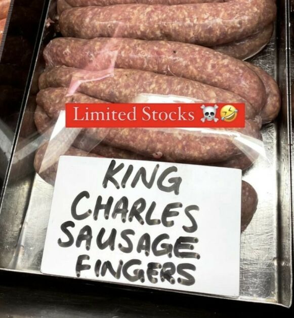Seller: On Tuesday, the New Zealand Butcher posted a photo of a sausage named after King Charles.  Photo: screenshot from Instagram