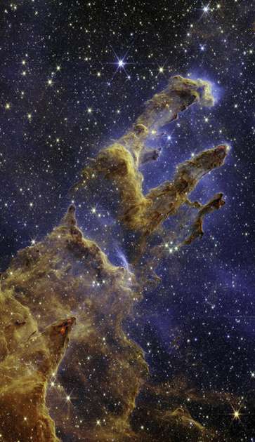 The Webb Telescope takes pictures of the "Pillars of Creation";  see - science