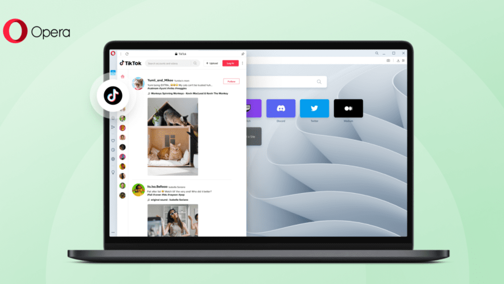 Opera is the first browser to have TikTok built-in