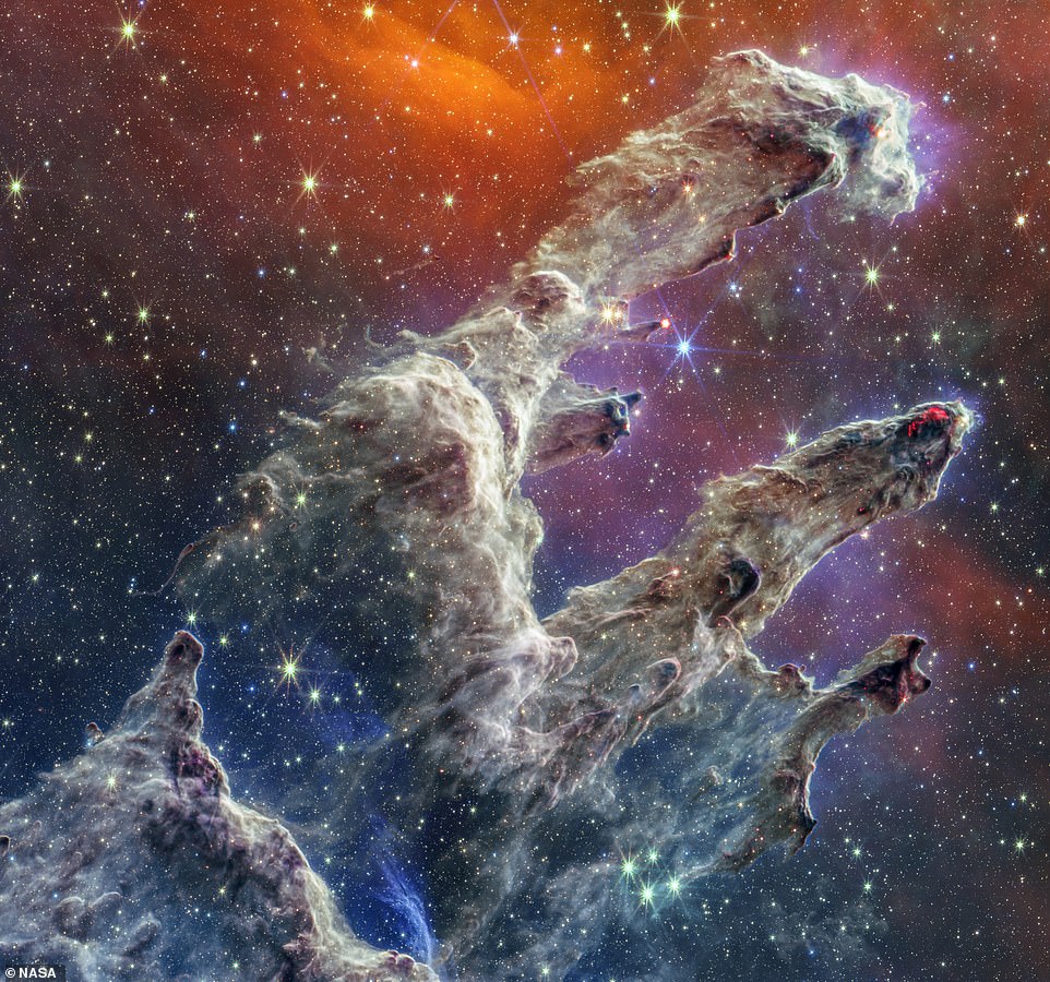 The James Webb Telescope reveals a new view of the pillars of creation