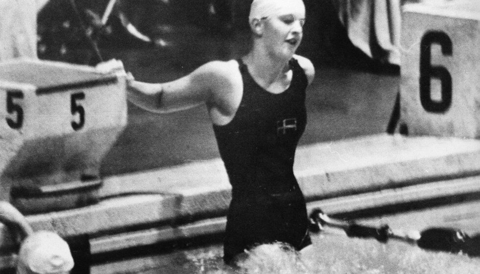 In action: Jane Cederqvist in the water sometime in the '60s.  Photo: NTB